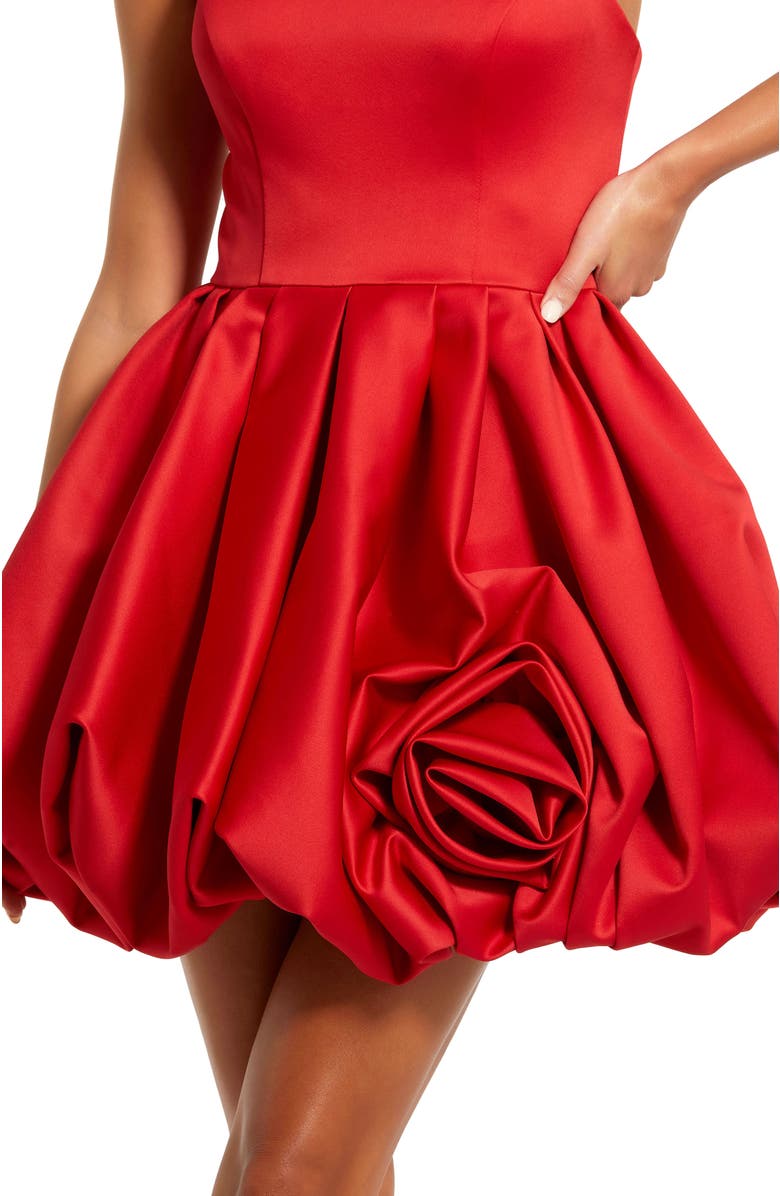 Mac Duggal Strapless Mini Dress With Rose Ruffle Detail, Alternate, color,