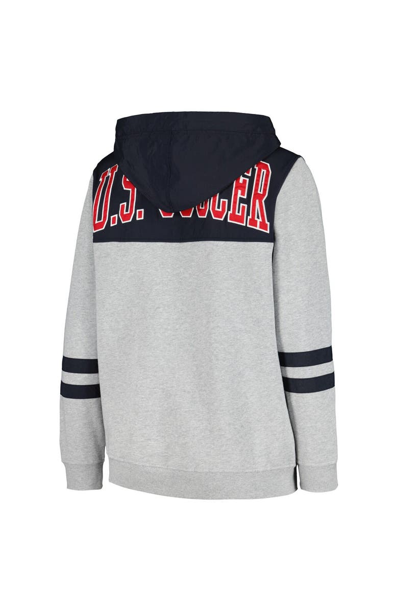 5TH AND OCEAN BY NEW ERA Men's 5th & Ocean by New Era Gray USWNT Throwback Full-Zip Hoodie, Alternate, color, Gray