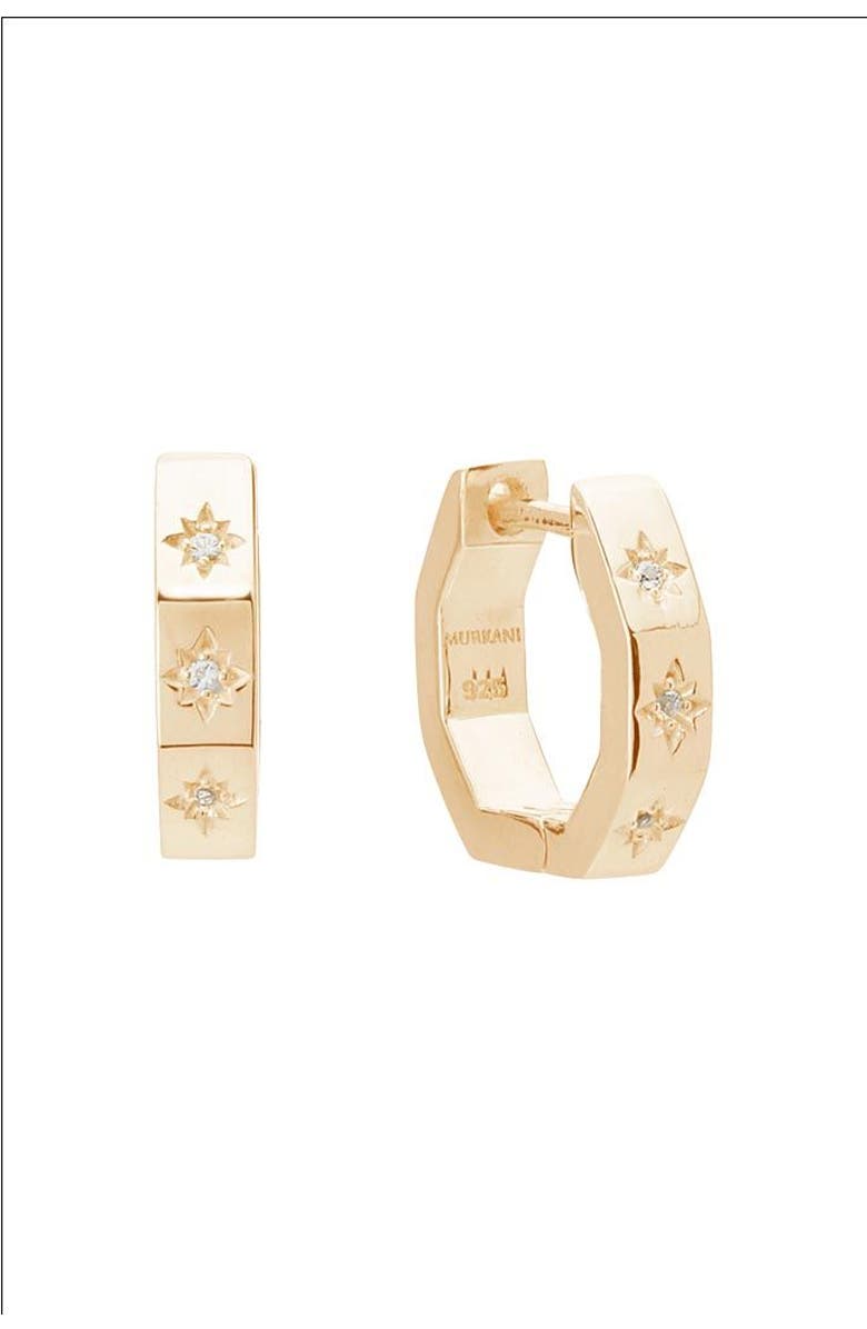 Murkani 12mm Octagonal Huggies, Main, color, Yellow Gold