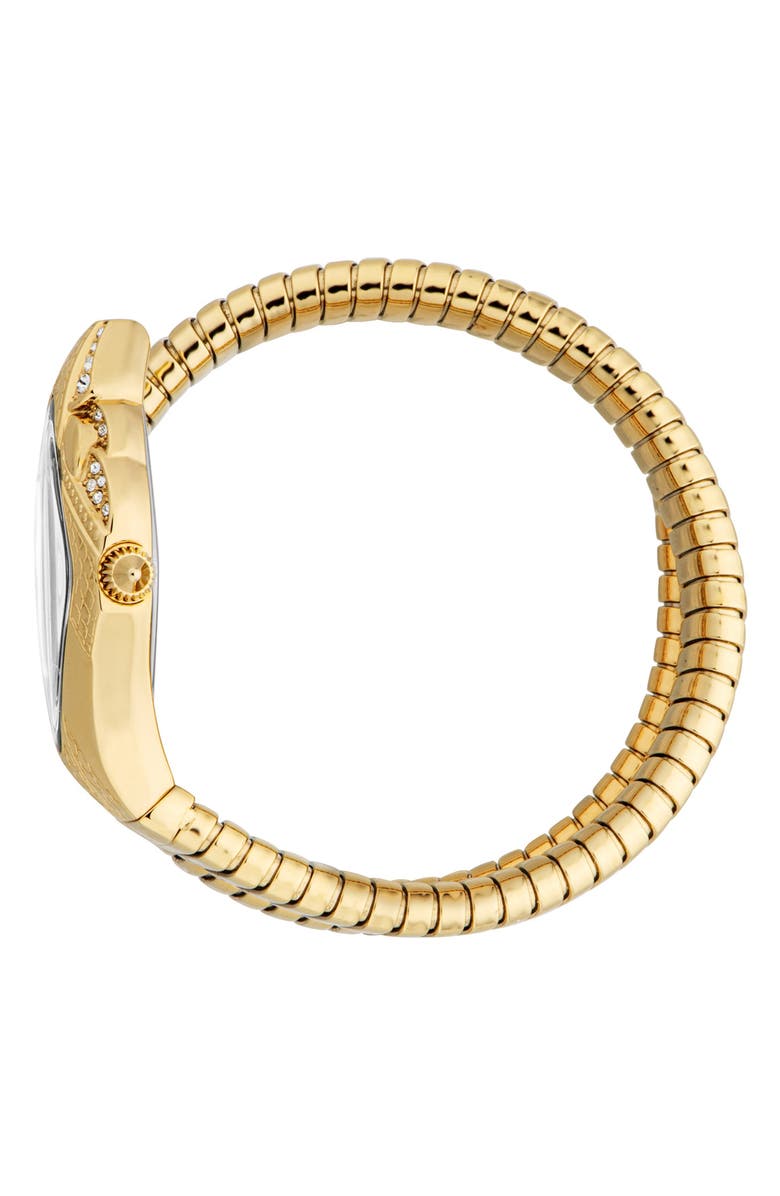 Just Cavalli Snake Wraparound Bracelet Watch, 22mm x 36mm, Alternate, color, Gold