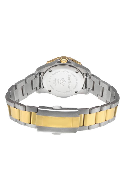 Gv2 Cortina Mother-of-pearl Diamond Two-tone Bracelet Watch, 30mm In Gold
