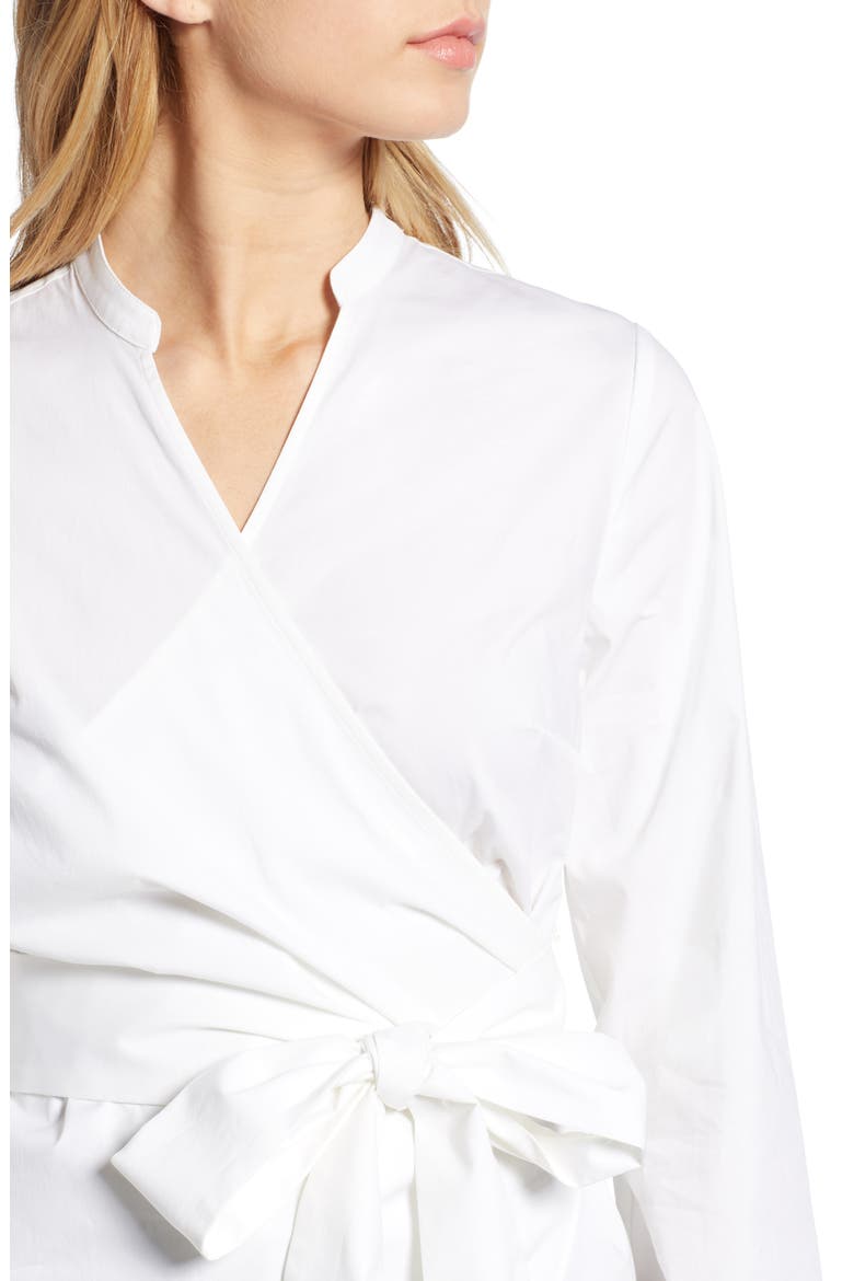 Wrap Blouse, Alternate, color, WHITE