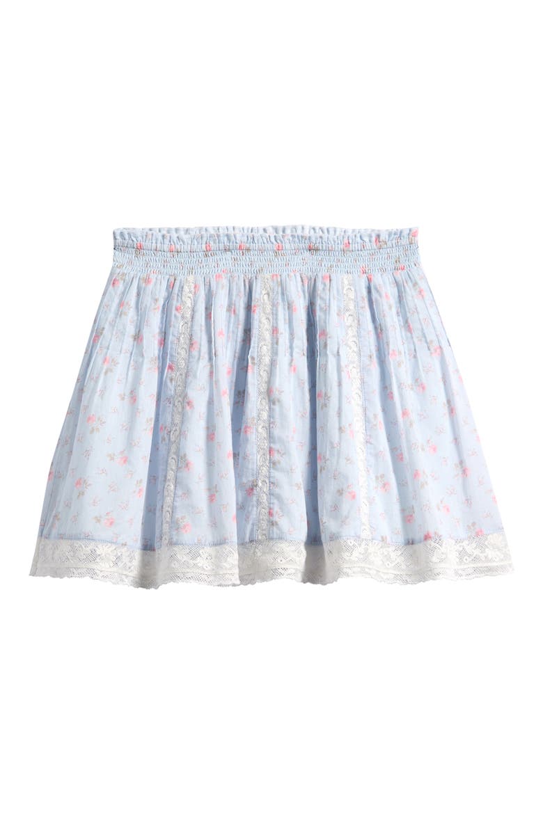 Kids' Solena Floral Cotton Skirt, Main, color, CHAPPARAL BLUE