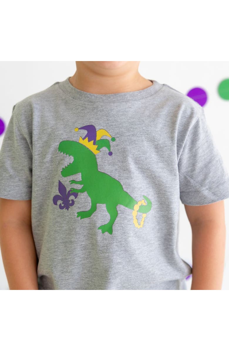 Sweet Wink Mardi Gras Dino Short Sleeve T-Shirt, Alternate, color, 