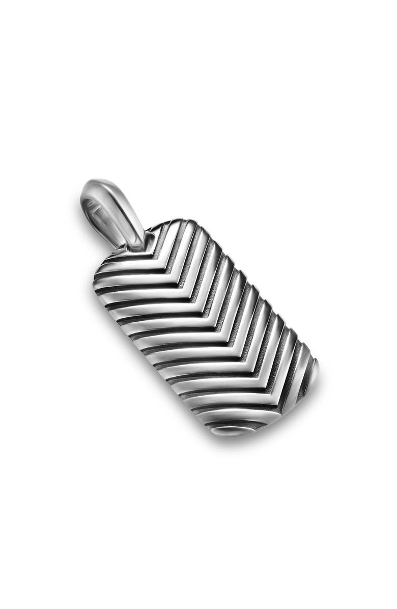 David Yurman Men's Chevron Tag in Sterling Silver, 27mm, Alternate, color, Silver