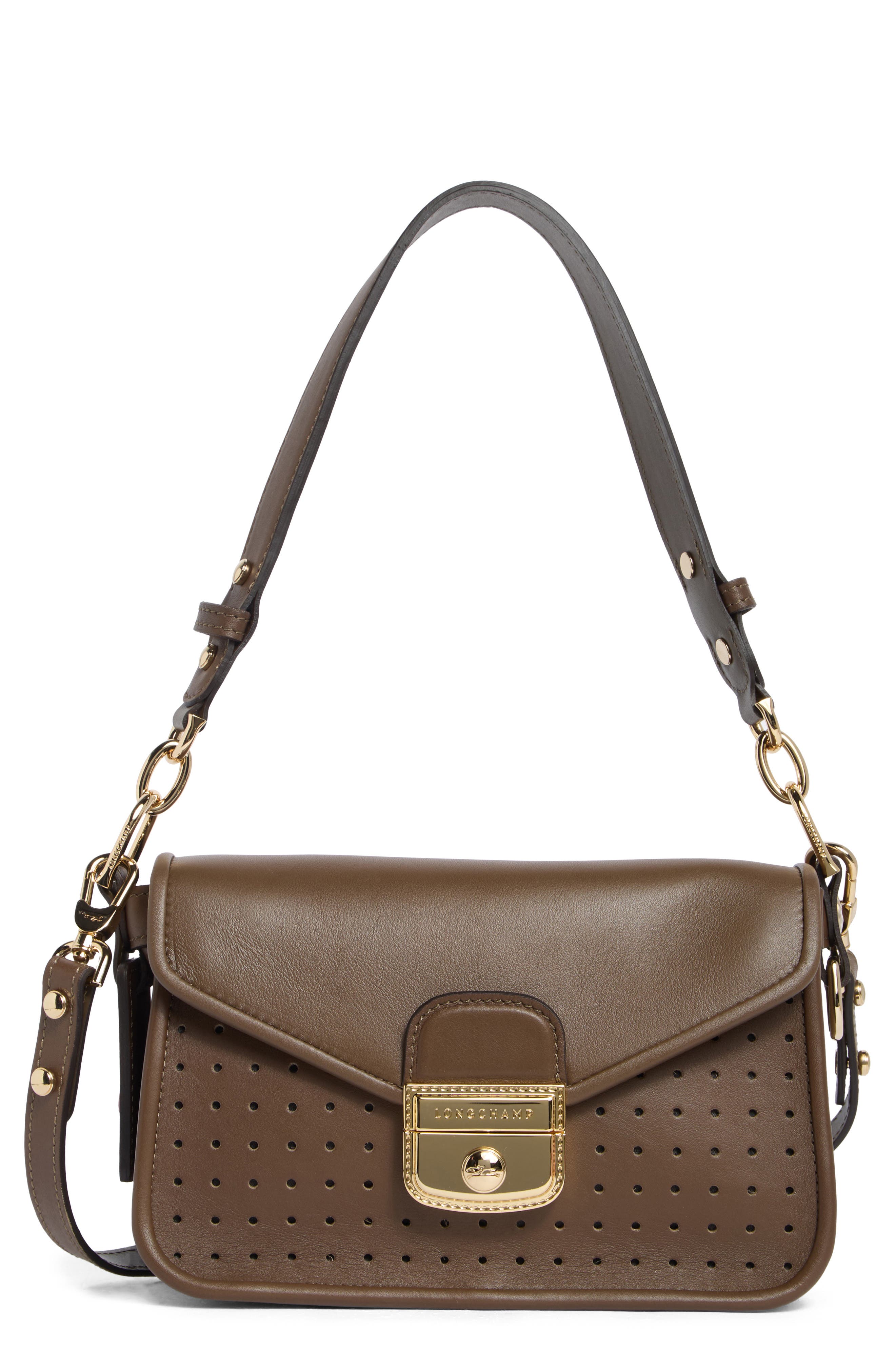 Longchamp Mademoiselle Calfskin Leather Shoulder Bag