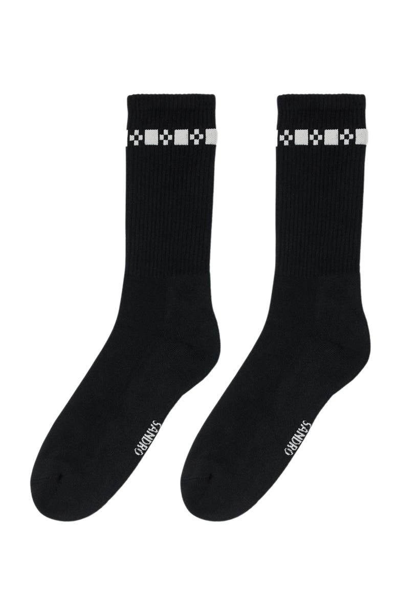 SANDRO Cross signature embroidered socks, Main, color, 