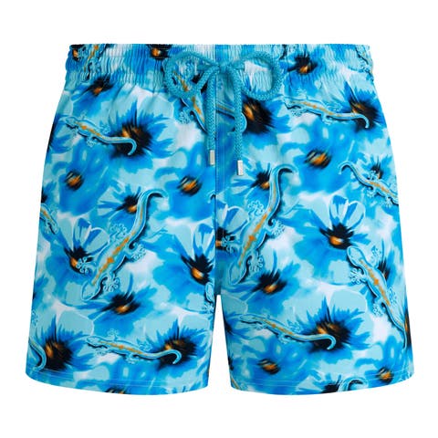 Men Stretch Short Swim Shorts Poopies and Geckos