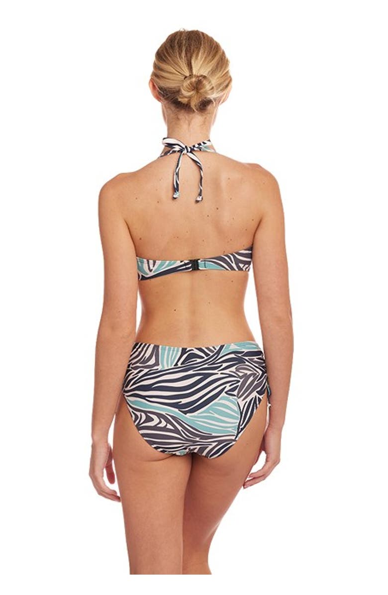 LASCANA Zebra Print Bandeau Bikini Top Size 36B, Alternate, color, Turquoise & Black