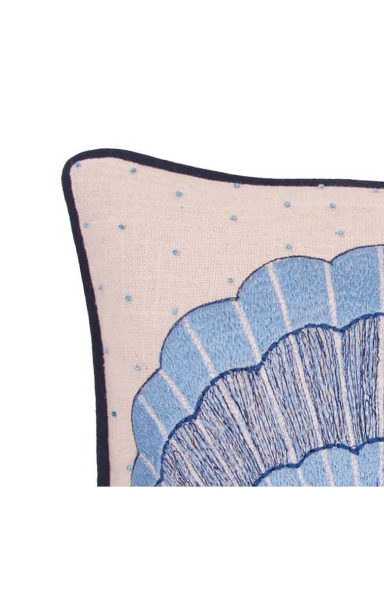 C&F Home Abstract Oceanic Blue Shell Graphic Print Embellished Throw Pillow, 10" x 10", Alternate, color, Blue