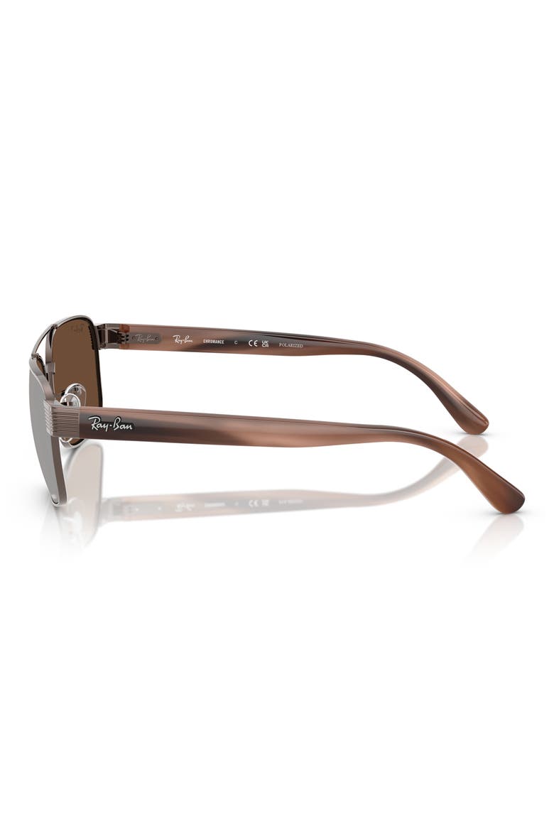 61mm Chromance Polarized Square Sunglasses, Alternate, color, COPPER