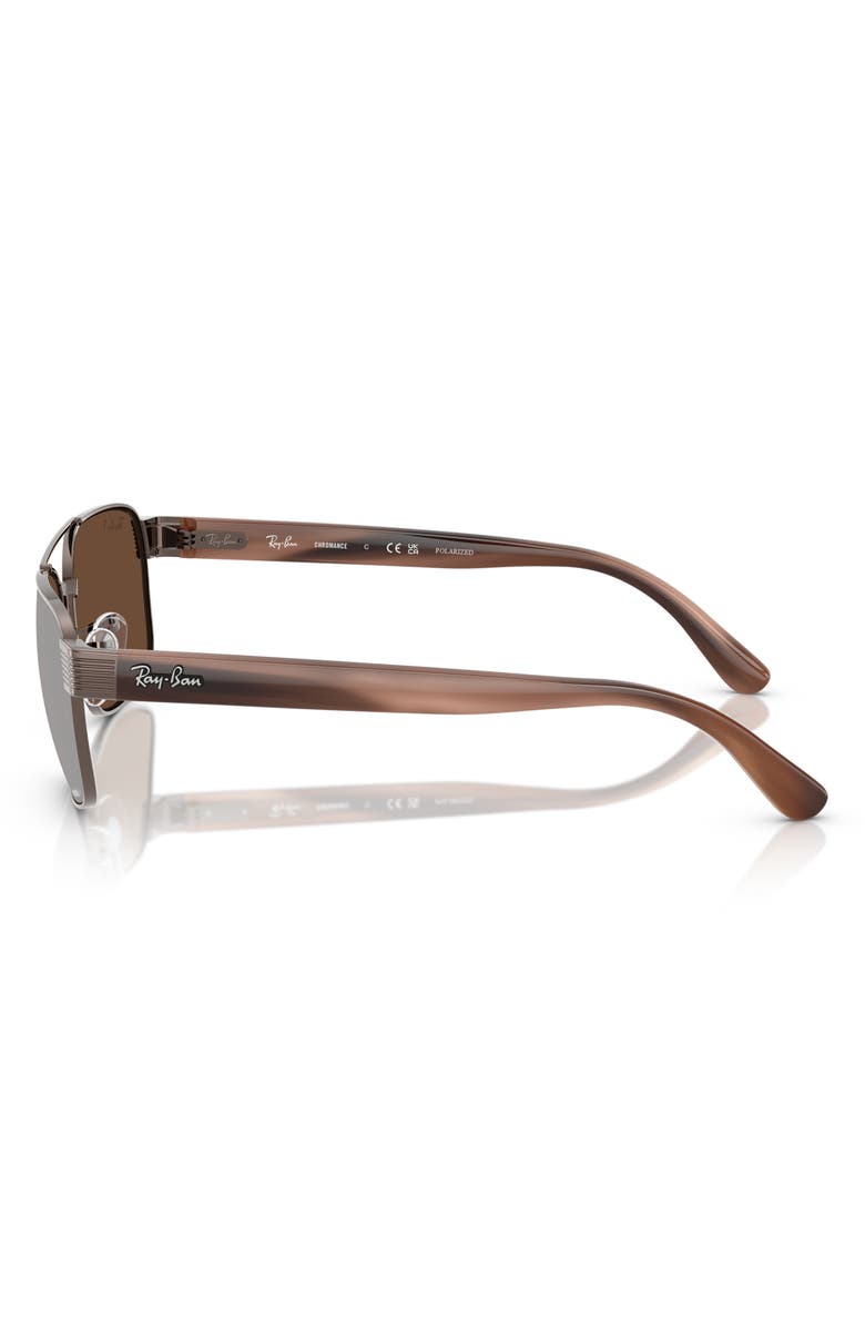 Ray-Ban Chromance 58mm Polarized Square Sunglasses, Alternate, color, Copper