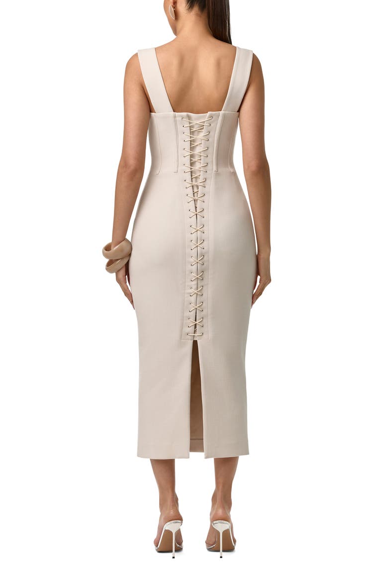 Suiting Midi Dress, Alternate, color, MELANGE BEIGE