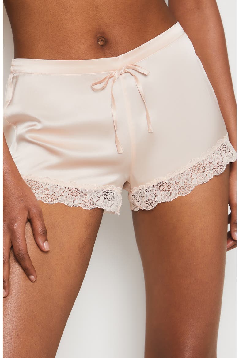 Milky Silk Pajama Shorts, Main, color, PINK