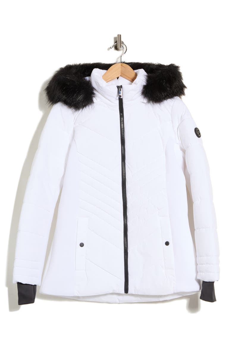 Zip Front Active Puffer Jacket, Alternate, color, WHITE