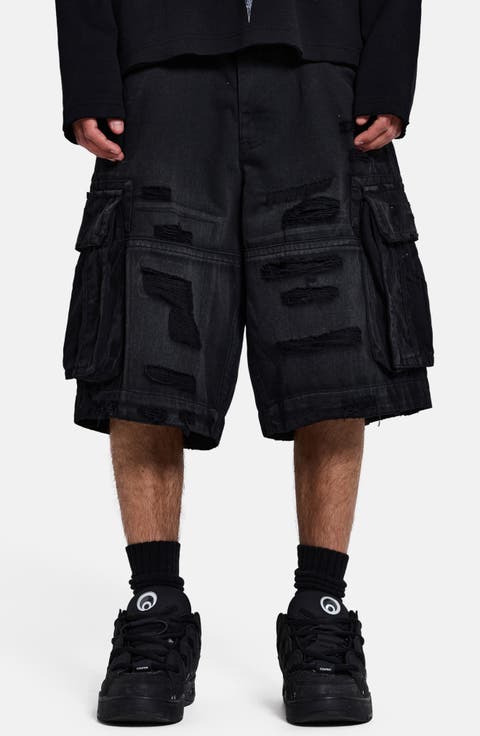 Distressed Beach Cargo Shorts
