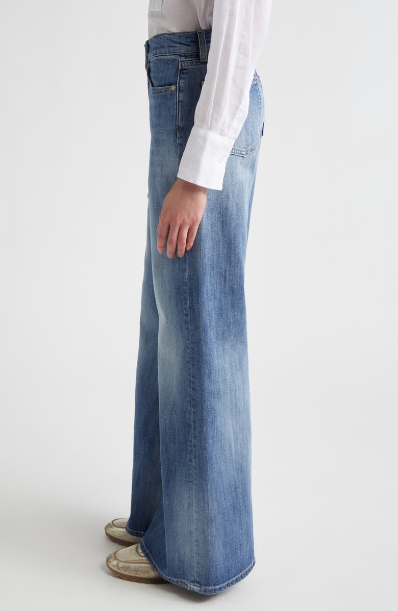 Eleventy Garment Dye Flare Leg Bull Denim Jeans, Alternate, color, 130 Sky Blue