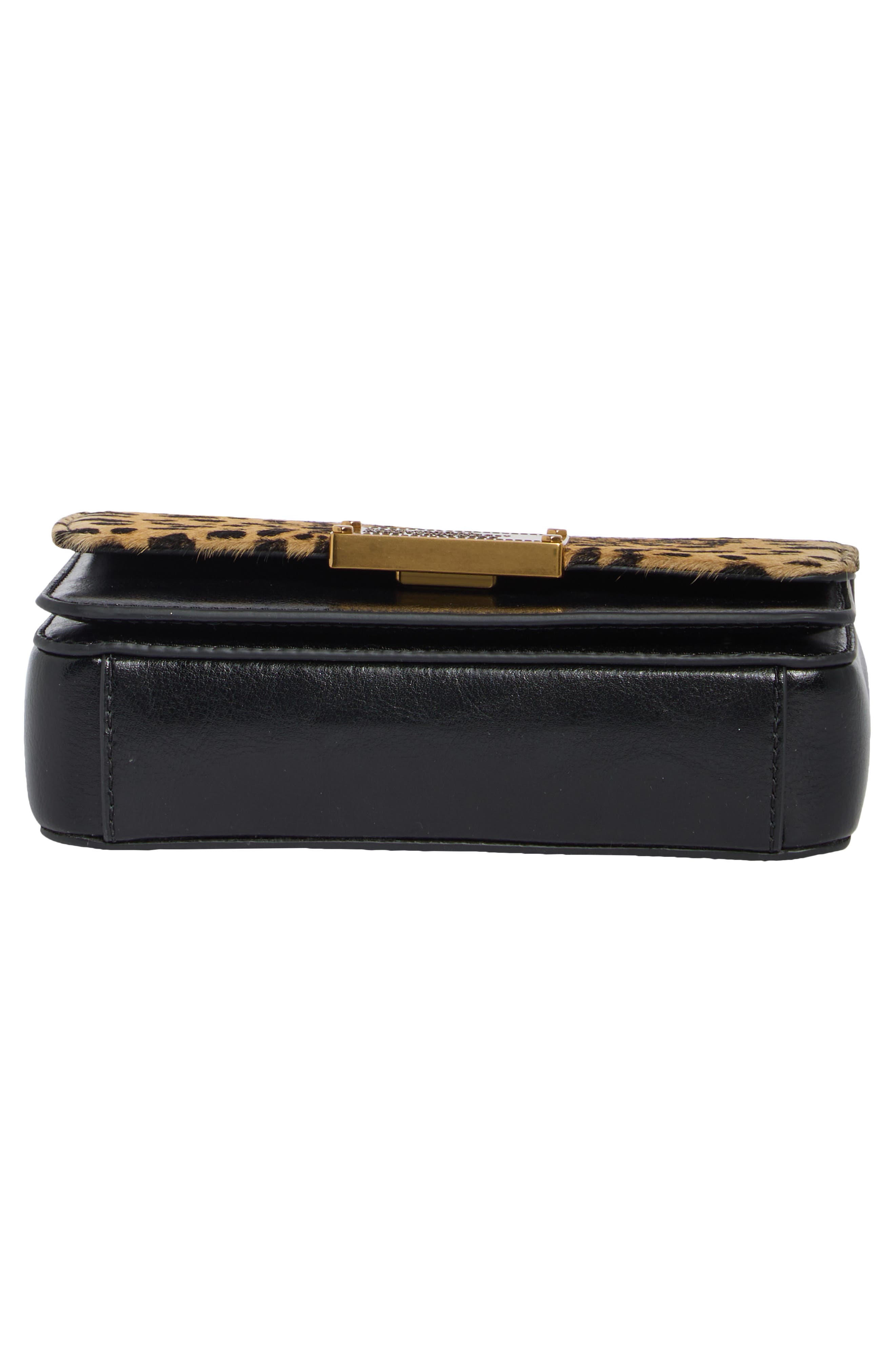 The Genuine Calf Hair & Leather Small Shoulder Bag, Alternate, color, BLACK MULTI