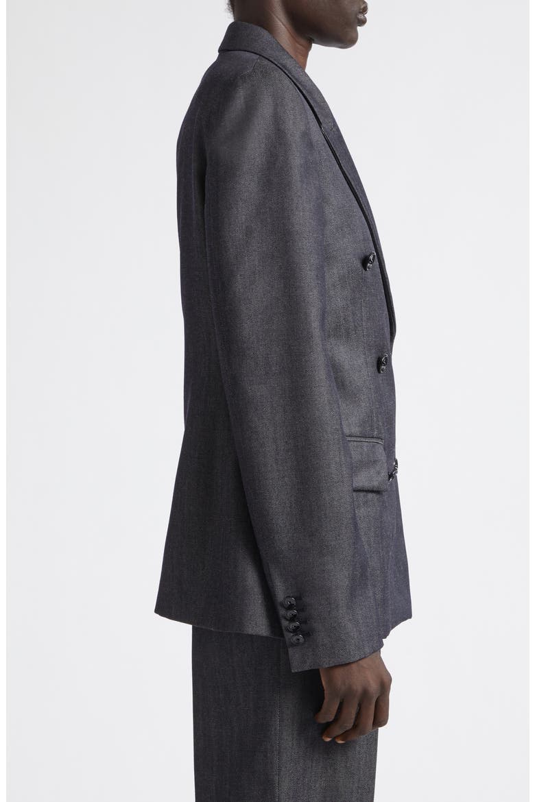 Double Breasted Wool Twill Jacket, Alternate, color, 4100 NAVY