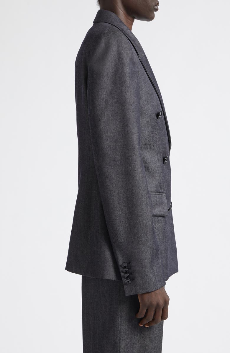 Balenciaga Double Breasted Wool Twill Jacket, Alternate, color, 4100 Navy