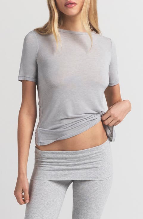 Sheer Modal Long T-Shirt (Regular & Plus)