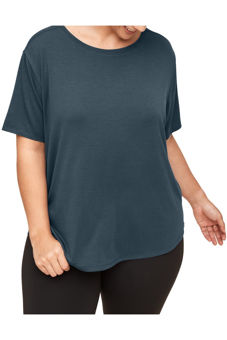 Molly Short Skeeve Soft Knit Fabric T-shirt, Main, color, Dark grey