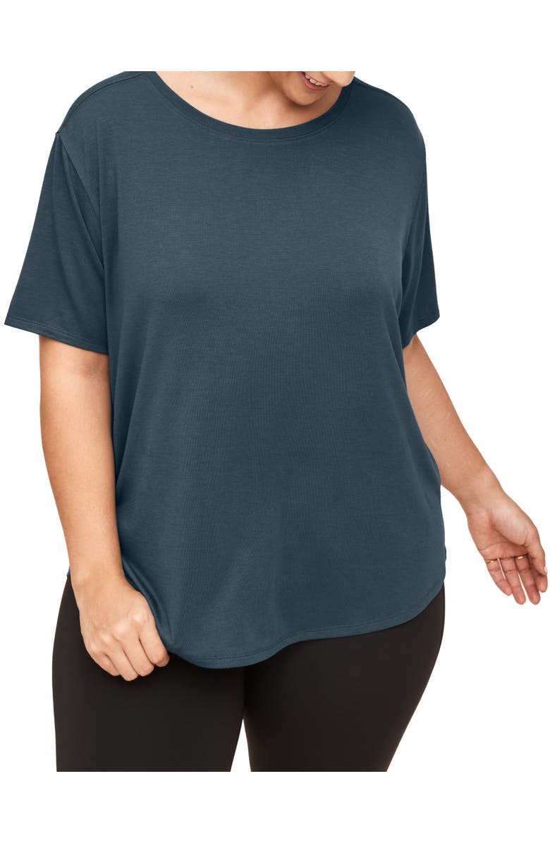 Adore Me Molly Short Skeeve Soft Knit Fabric T-shirt, Main, color, Dark Grey