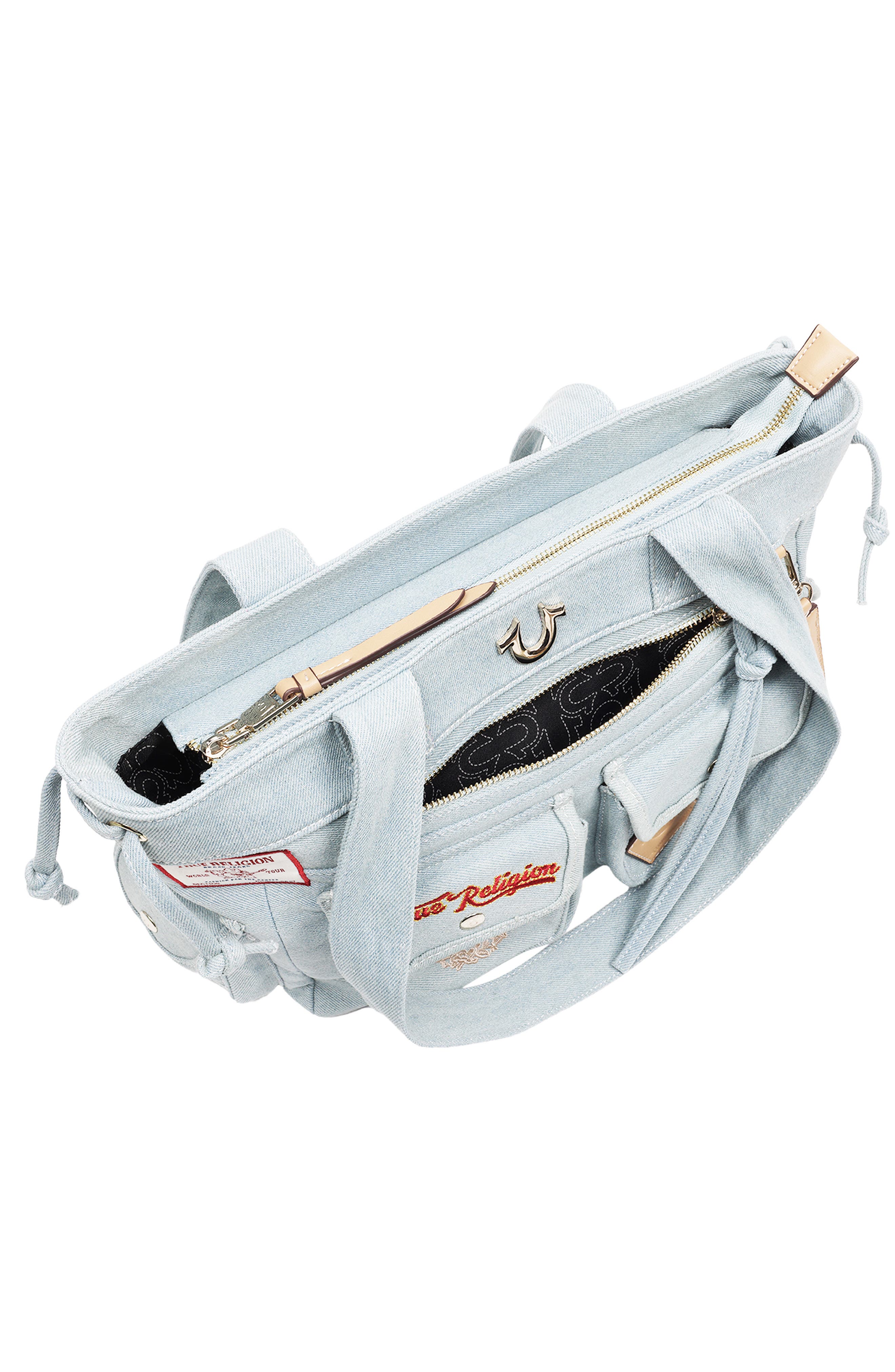 True Religion Multipatch Denim Tote, Alternate, color, Denim