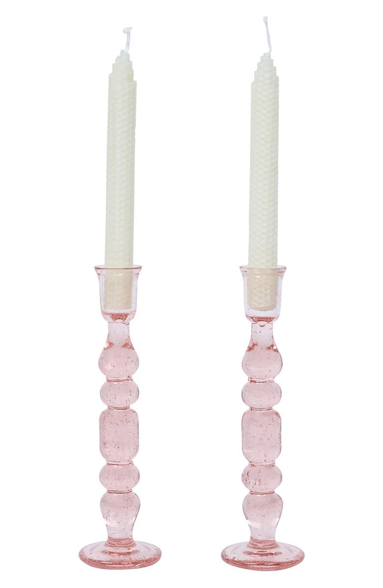 Juliska Provence Set of 2 Candlesticks, Alternate, color, Blush