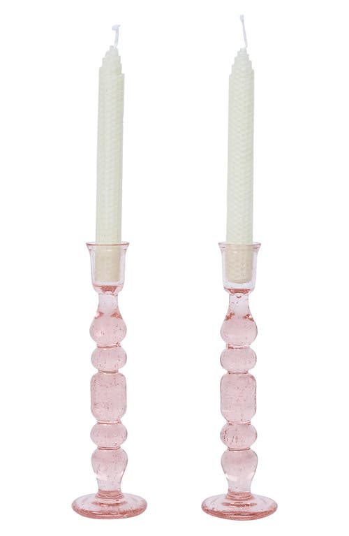 Juliska Provence Set Of 2 Candlesticks In Blush