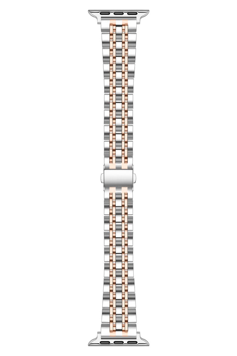 Rainey Silver/Rose Gold Stainless Steel Band for Apple Watch, Main, color, SILVER/ ROSE GOLD