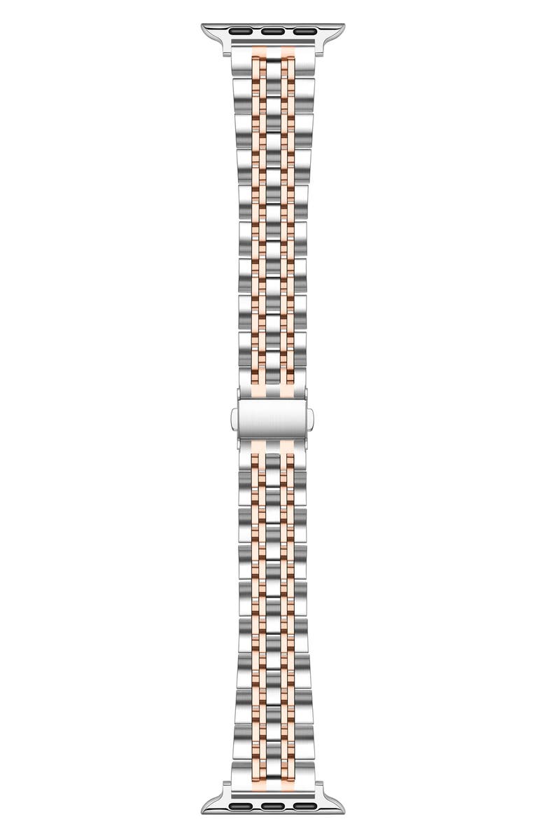 The Posh Tech Rainey Silver/Rose Gold Stainless Steel Band for Apple Watch, Main, color, Silver/ Rose Gold