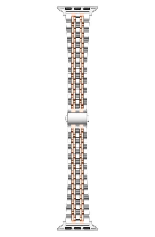 The Posh Tech Rainey Silver/rose Gold Stainless Steel Band For Apple Watch In Metallic