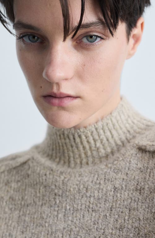 Mango Perkins Mock Neck Sweater In Sand