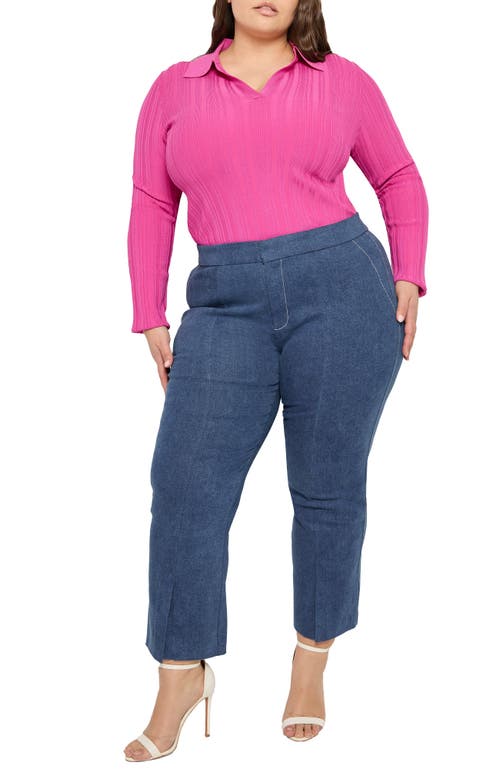 As B Y Df Gianna Cropped Micro Flare Jeans In Med Wash Denim
