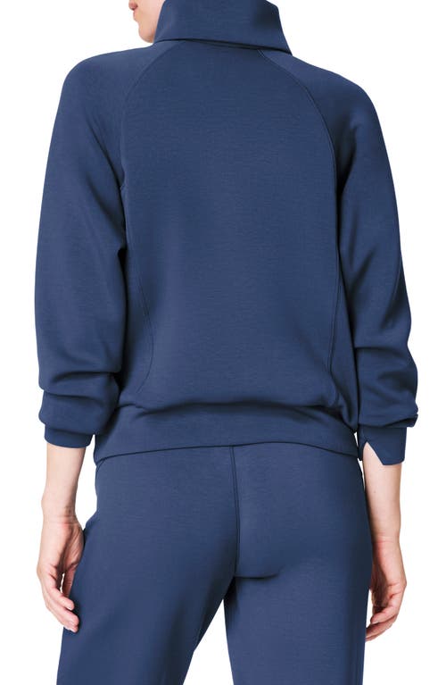Spanx Airessentials Half Zip In Faded Indigo