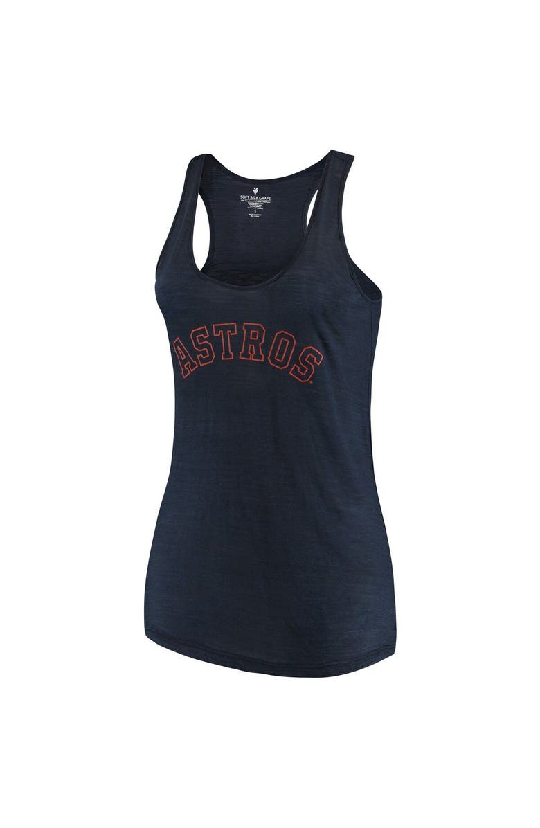 SOFT AS A GRAPE Women's Soft as a Grape Navy Houston Astros Plus Size Swing for the Fences Racerback Tank Top, Alternate, color, Navy