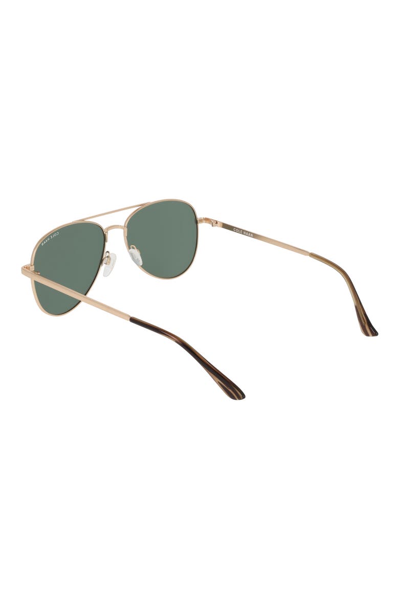 57mm Aviator Sunglasses, Alternate, color, GOLD