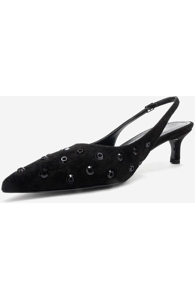Prologue Shoes Lorex Embellished Stiletto Slingback Pump, Alternate, color, Black Suede