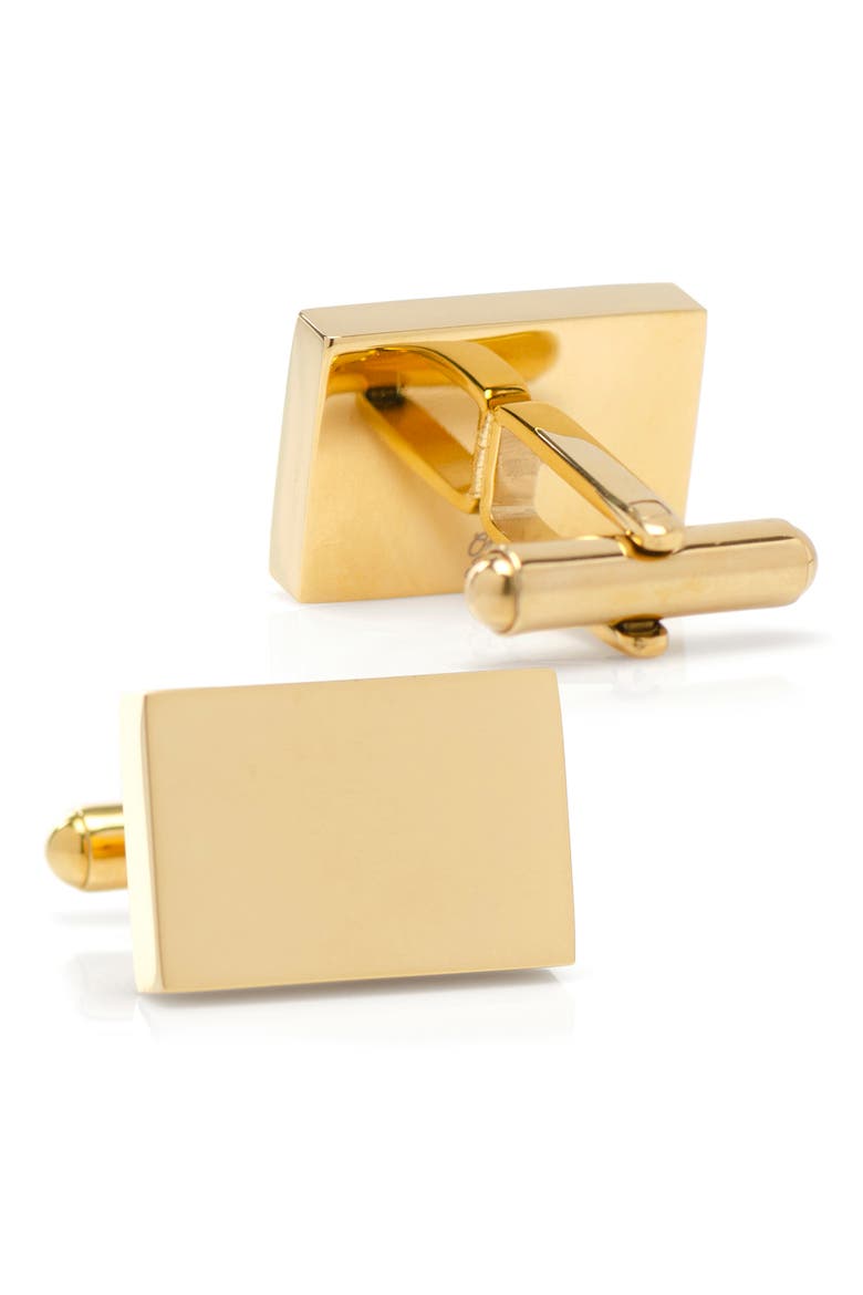 Engravable Stainless Steel Cuff Links, Alternate, color, GOLD