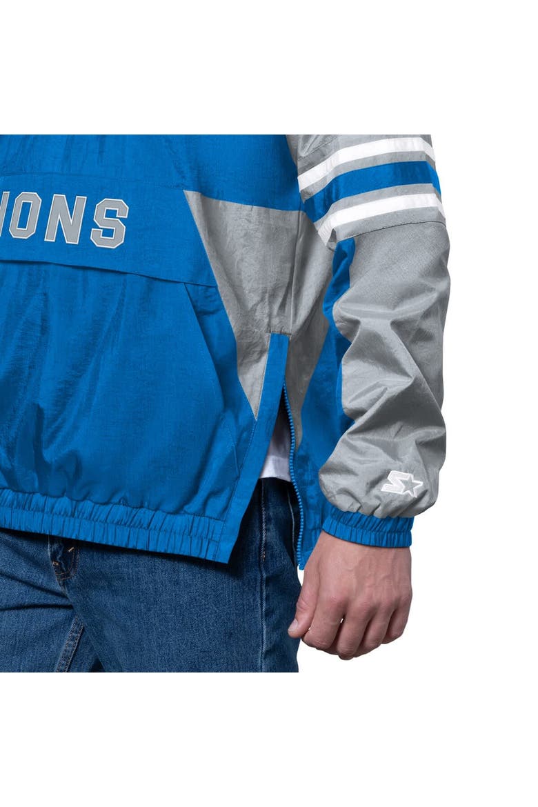 Men's Starter Blue Detroit Lions Prospect Half-Zip Pullover, Alternate, color, Blue
