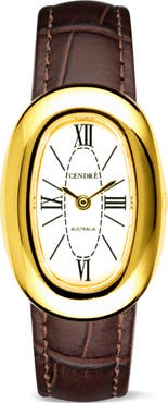 CENDRE Bridgette Leather Strap Watch, 21 x 30mm