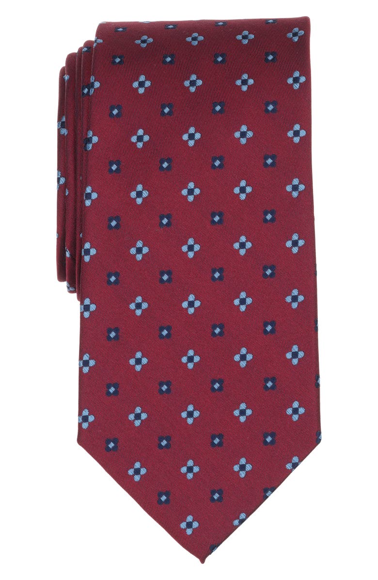 Brooks Brothers Flower Embroidery Silk Blend Tie, Main, color, Red
