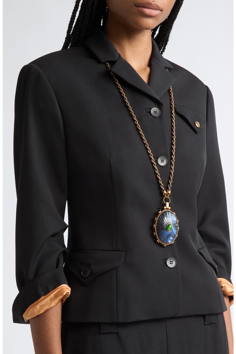 Wool Grain de Poudre Informal Jacket, Alternate, color, BLACK