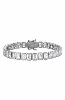 FZN Sterling Silver Cubic Zirconia Tennis Bracelet