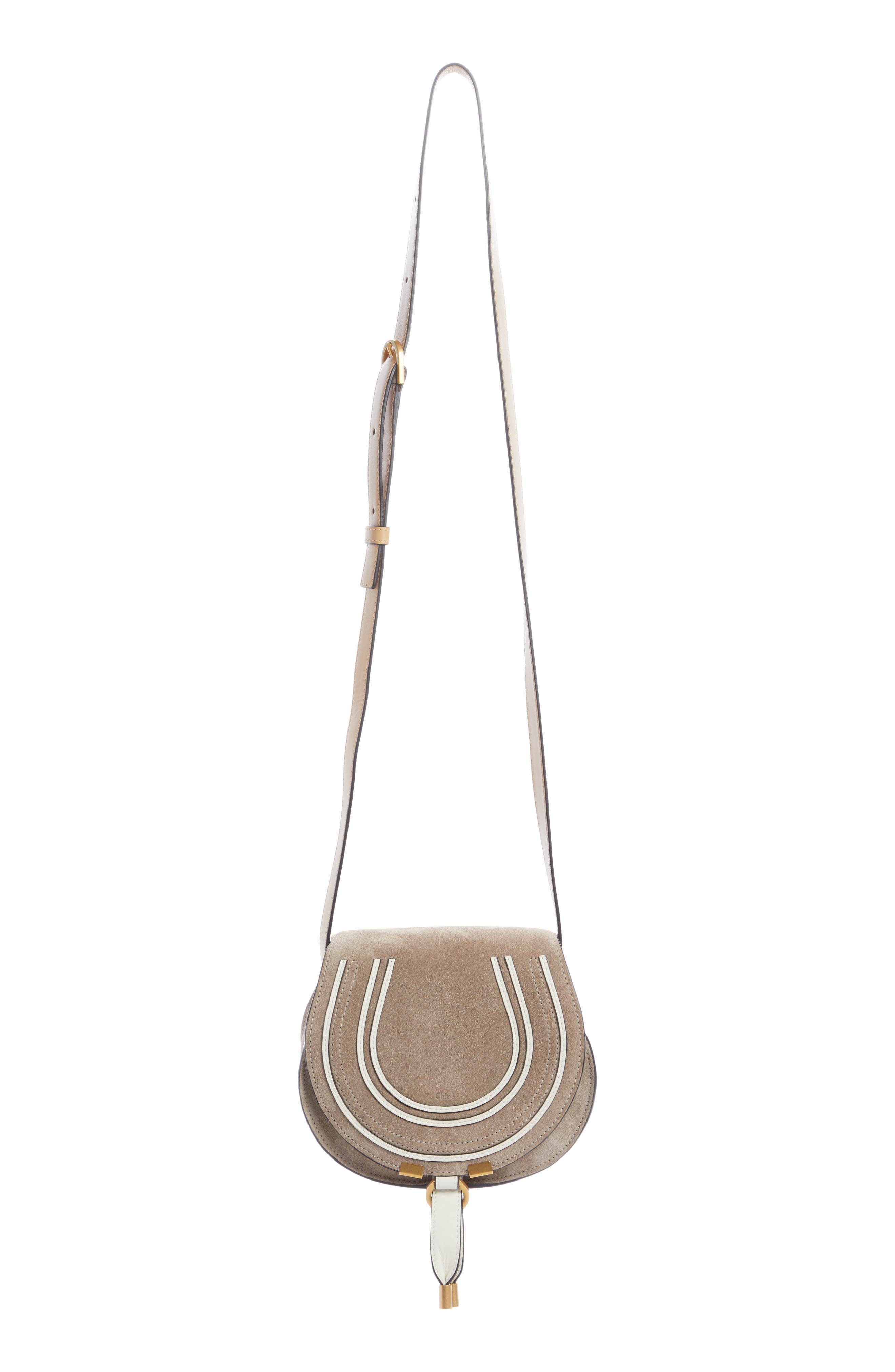Chloé Marcie Suede Crossbody Bag, Main, color, 