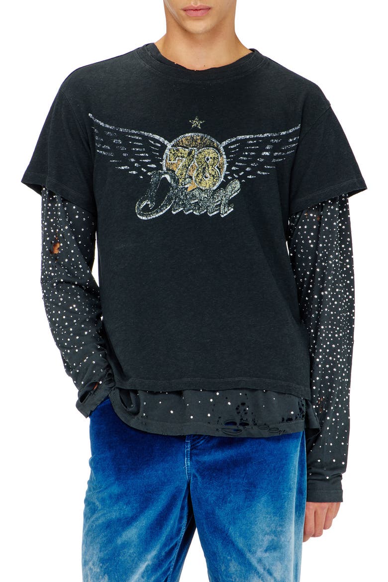 Cotton & Hemp Graphic T-Shirt, Main, color, BLACK