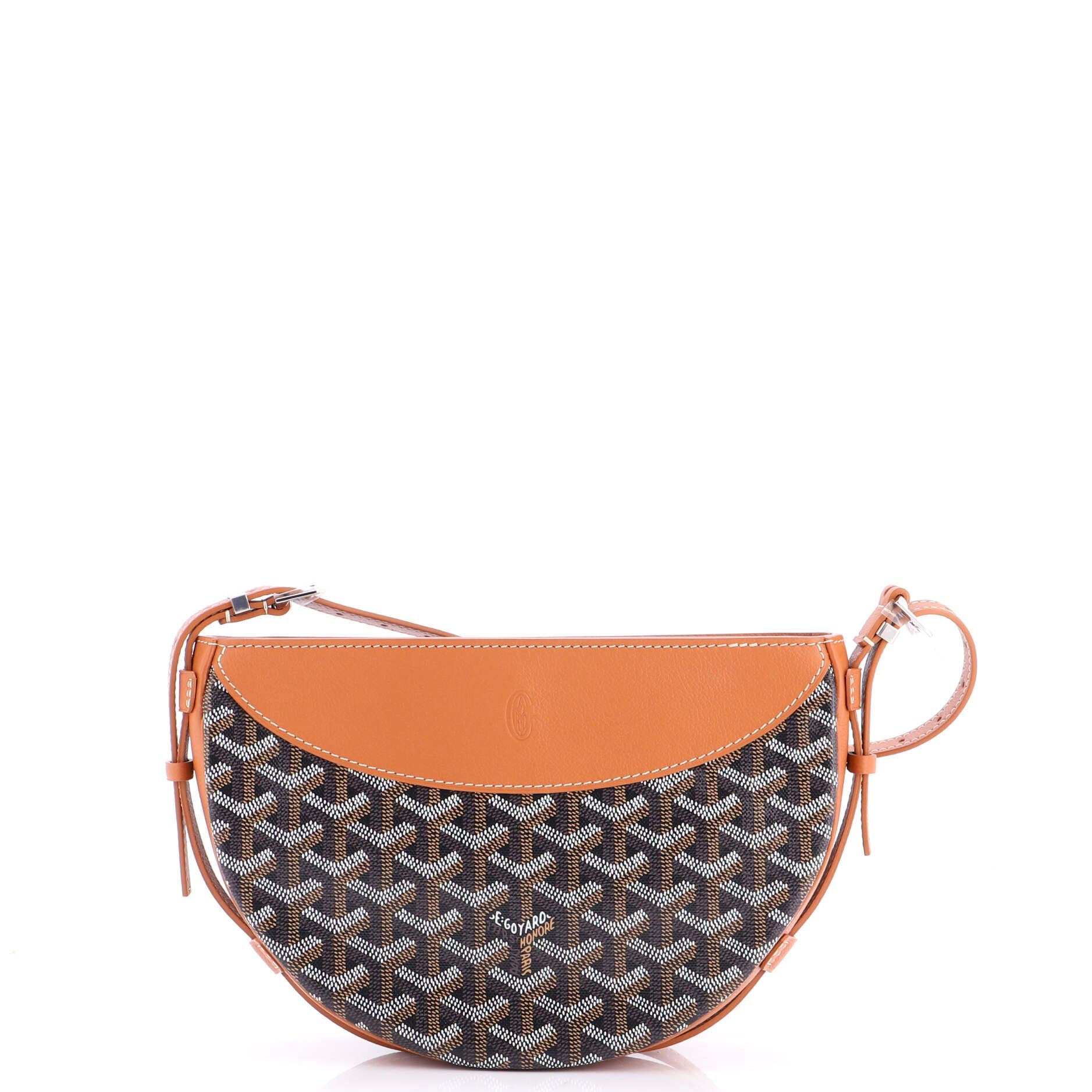 Hirondelle Shoulder Bag Coated Canvas and Leather, Alternate, color, Brown