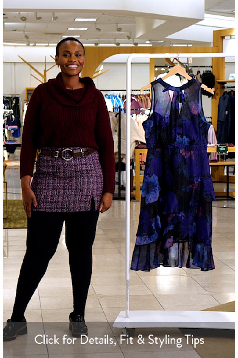 Glitter Floral Ruffle Midi Dress video