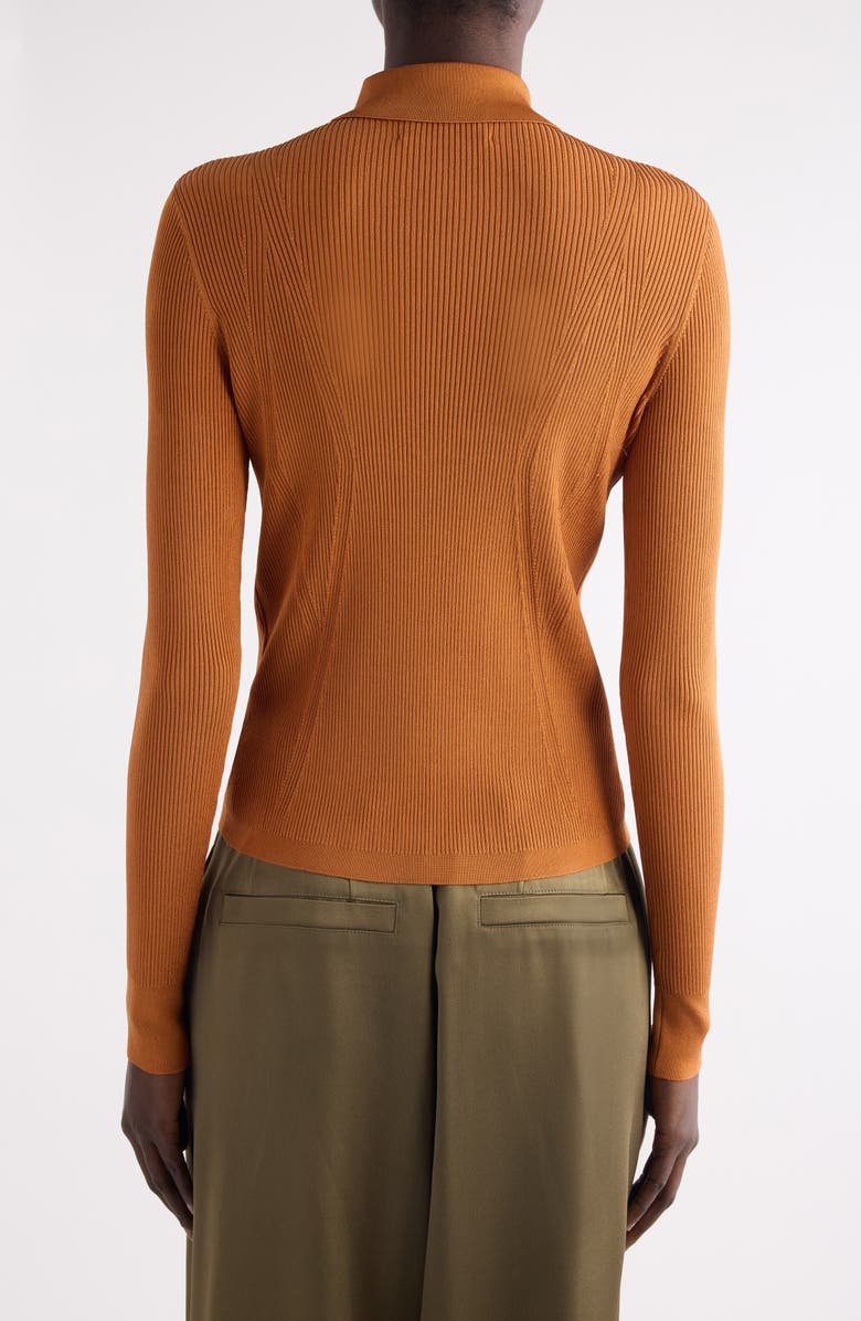 Dries Van Noten Tielt Ribbed Cardigan, Alternate, color, Rust
